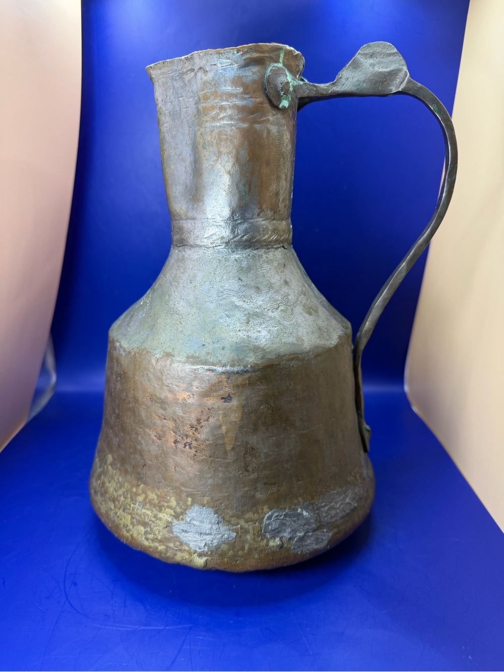 Antique Middle Eastern / Turkish copper ewer (water pitcher).